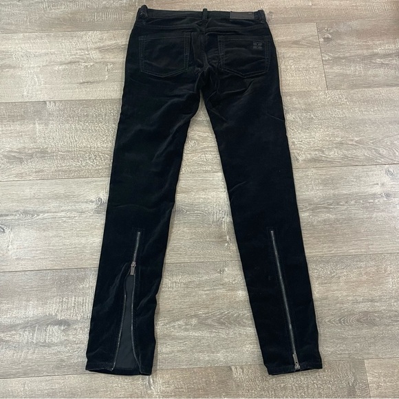 BCBGmaxazria black velvet pants with Leg Zipper size 26 - Picture 2 of 13